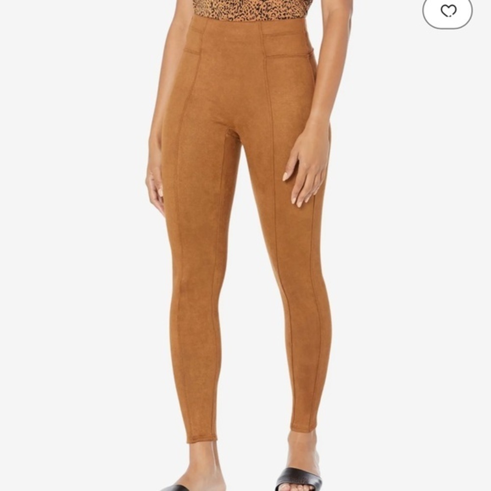 Spanx Faux Suede Leggings Rich Caramel Size XL